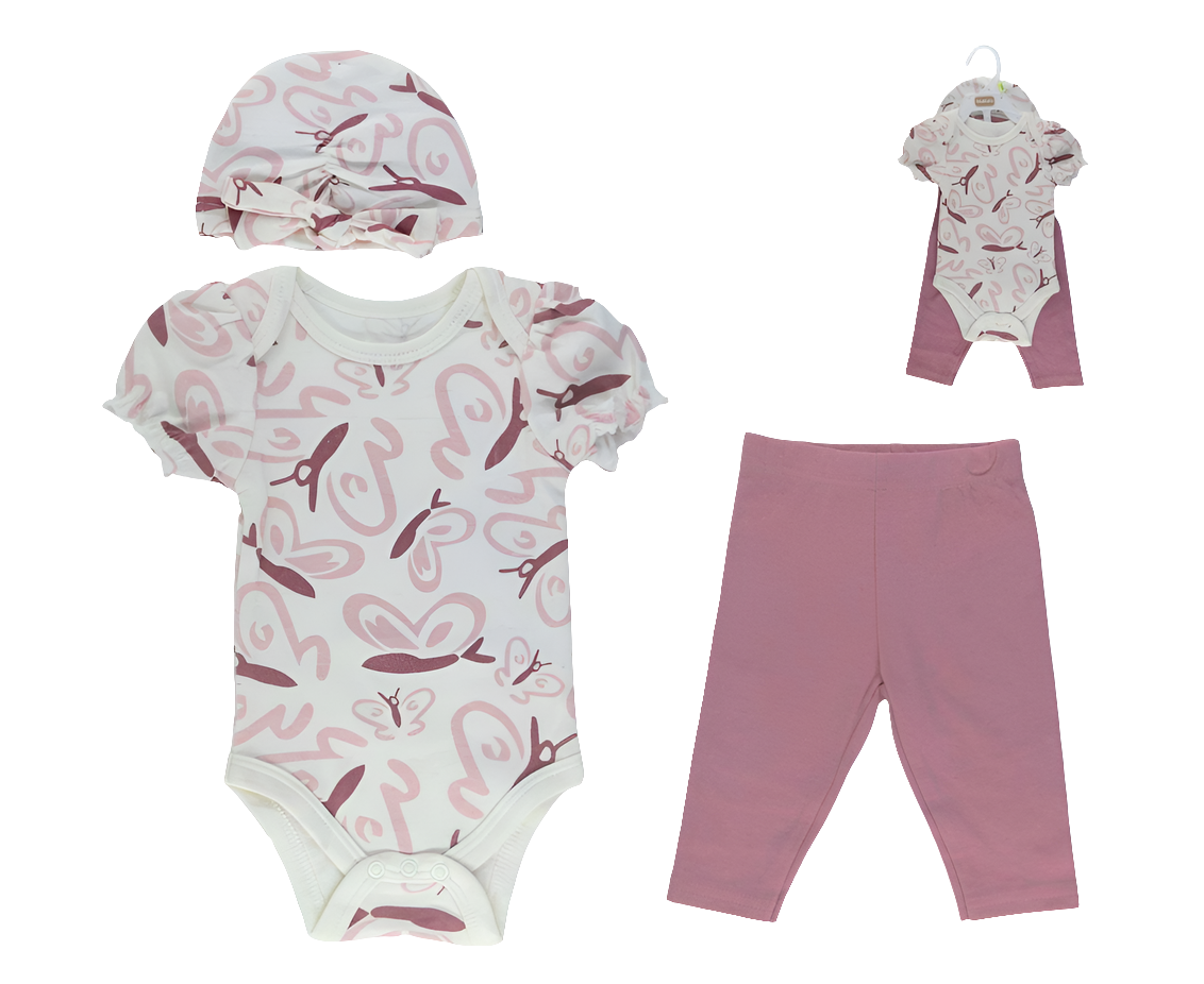 SET BODY+ PANT+ GORRO P/ BEBE NIÑA