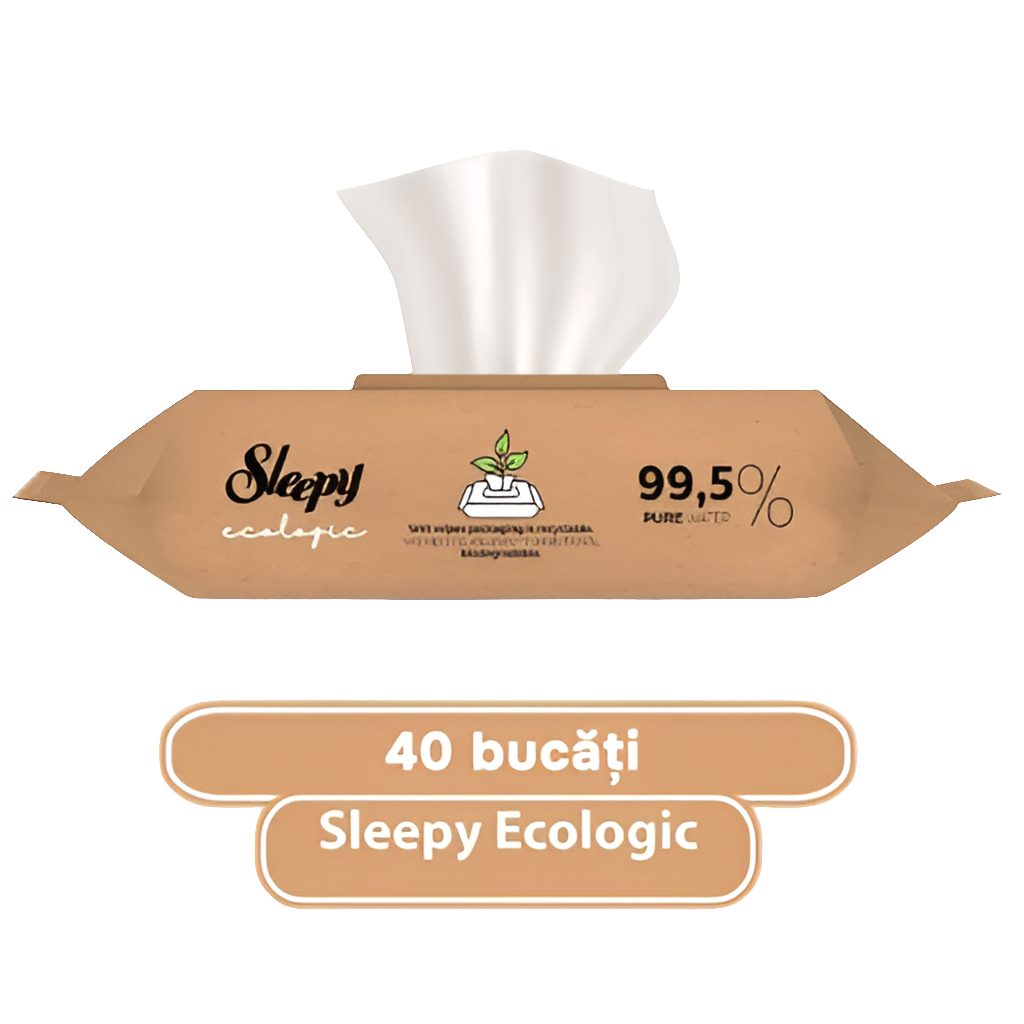 SLEEPY Toallitas húmedas ecológicas, 40 piezas, biodegradables