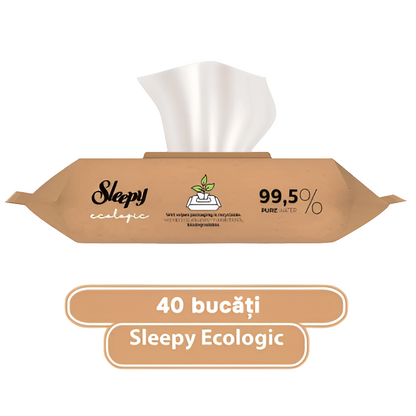 SLEEPY Toallitas húmedas ecológicas, 40 piezas, biodegradables