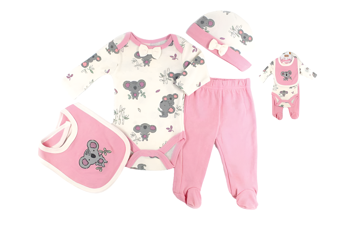 SET 4 PZS ROPA+ACCS. P/BEBE